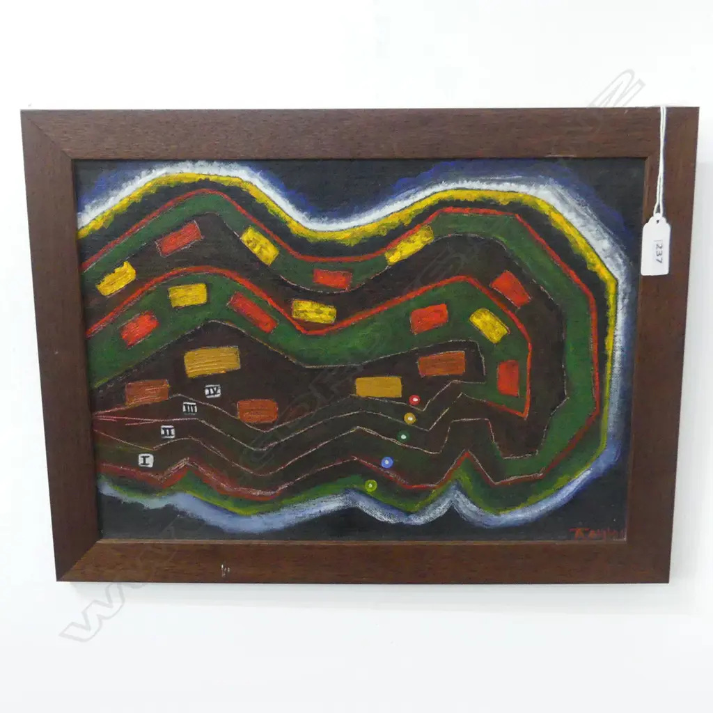 **RTV** ALAN TAYLOR 'MANGERE PA SITE' ACRYLIC ON BOARD 245x345mm Image 1++