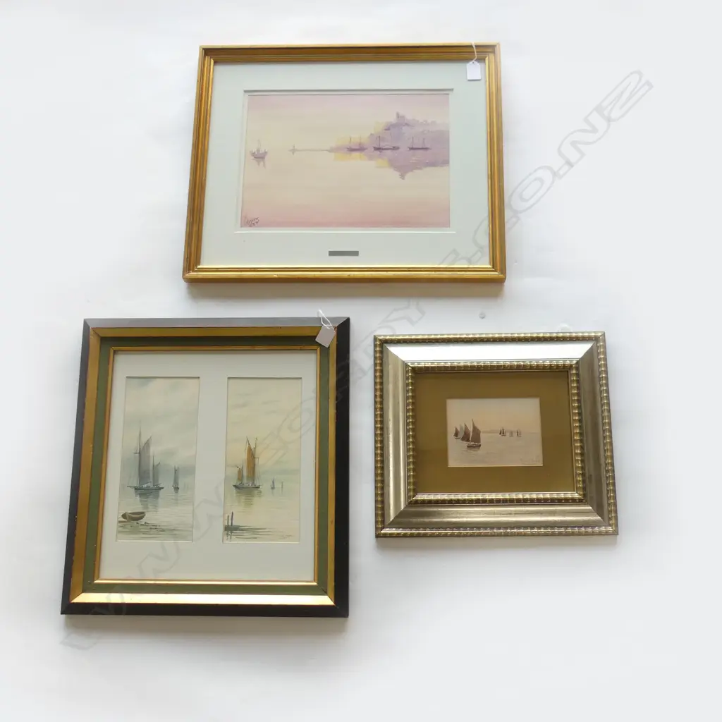 3 MARITIME WCS; J CHAVARINO 'IBIZA' 250x350mm, 'FISHING BOATS PENZANCE' INITIAL MR 105x140mm, J RUSSELL 260 x 120mm x 2 Image 1++