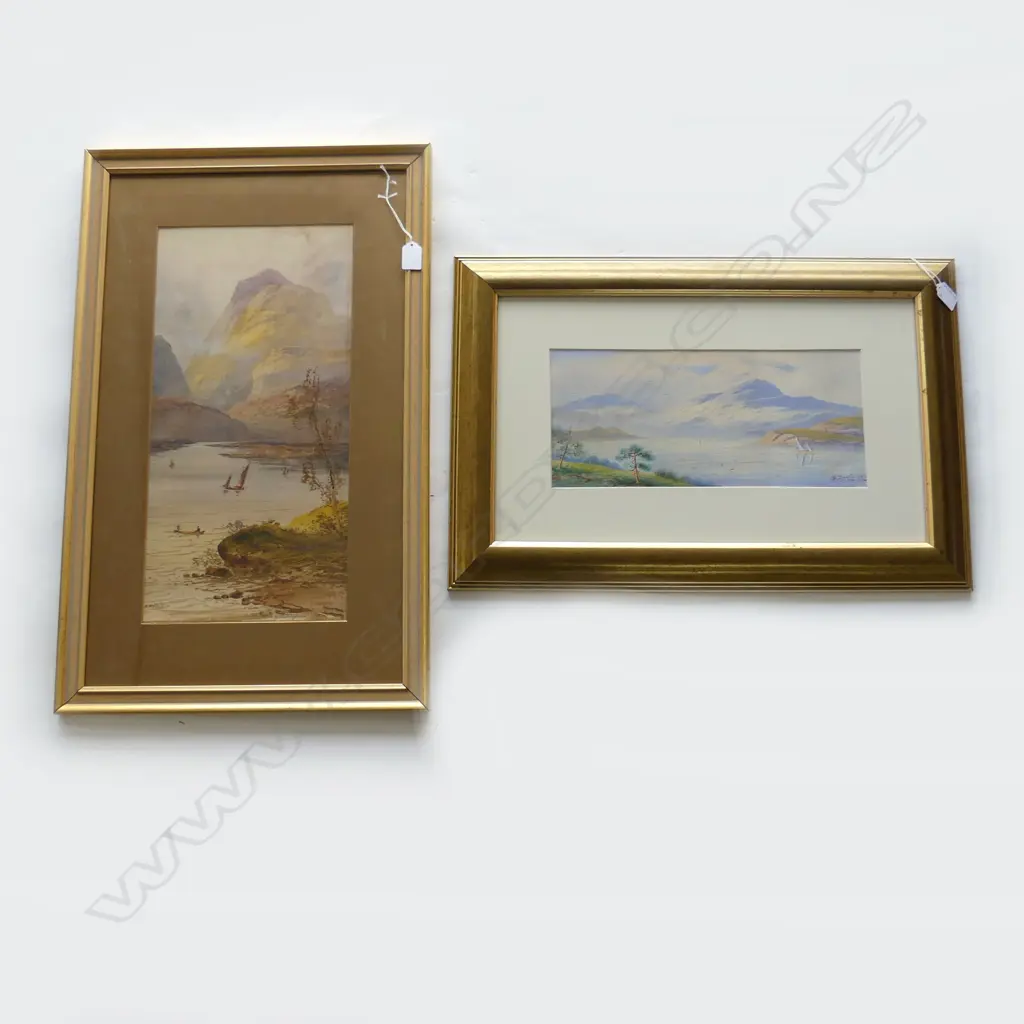 PR LAKE SCENE W/Cs; H EARP UNTITLED, 500 x 245mm & S DAVIES UNTITLED DATED 1824 170 x 380mm Image 1++