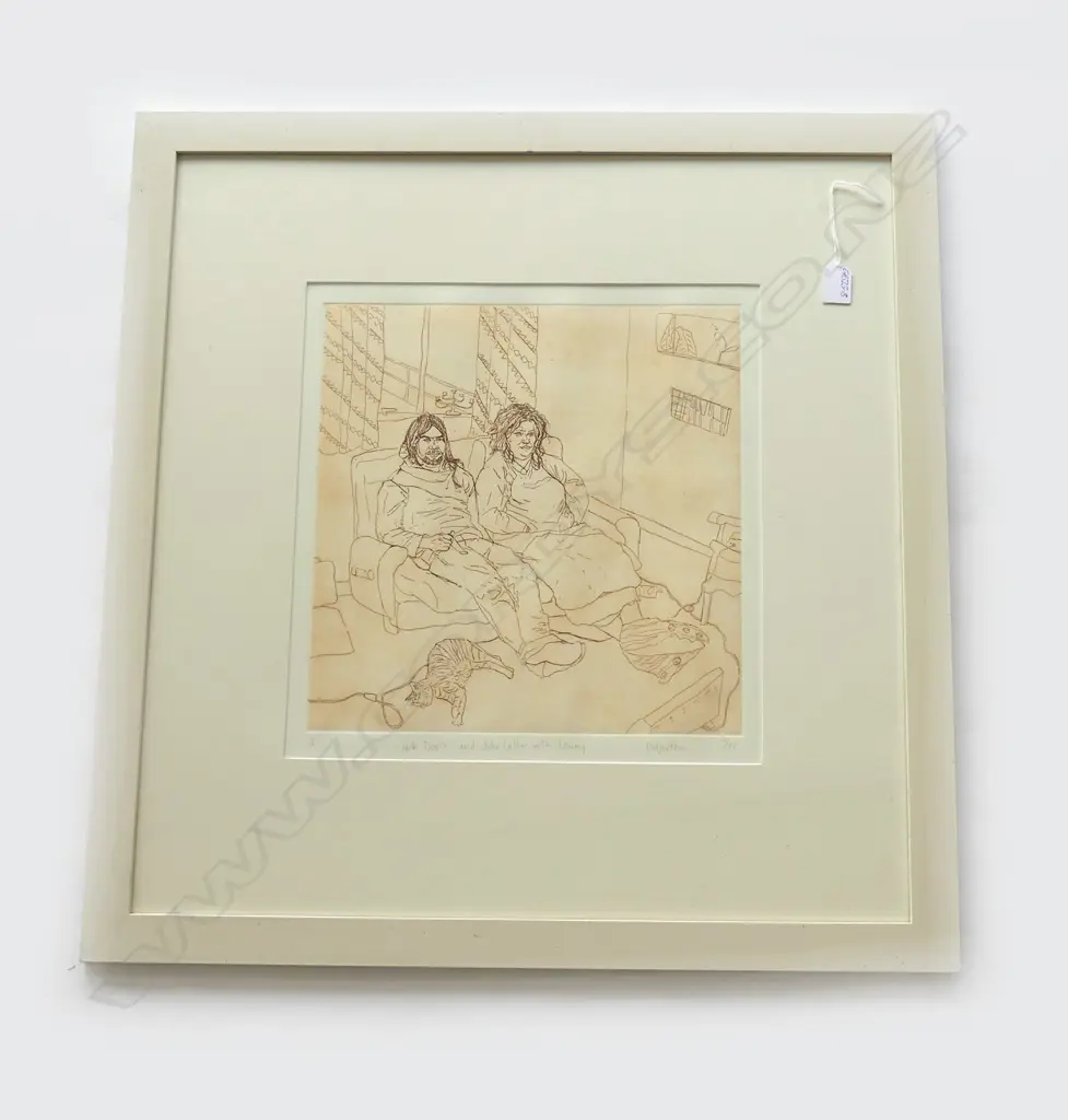 DEBORAH BARTON HARDGROUND ETCHING 'NICK DEWAR & JULIE CALLOW WITH LEMMY' 2/5 ltd ed. Signed entitled front. 360x350mm Image 1++