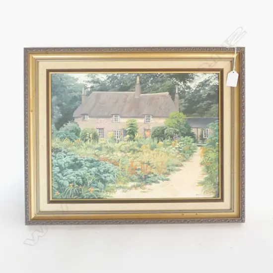 COTTAGE, OIL ON CANVAS, DIANA L STEWART 290mmx395mm