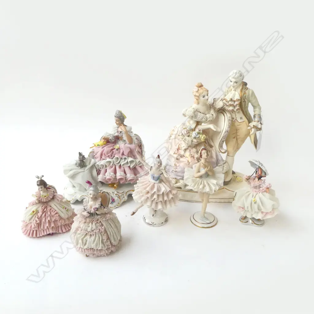 7 DRESDEN FIGURINES; BALLERINAS ETC H.250mm Image 1++