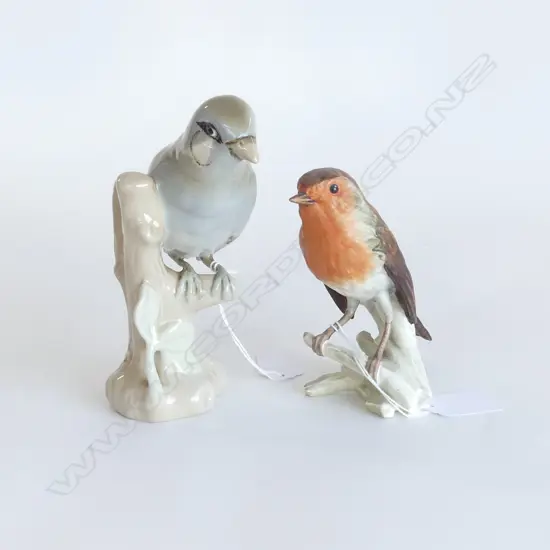 GOEBELS CHINA ROBIN H120MM & ROYAL DUX FINCH H155MM