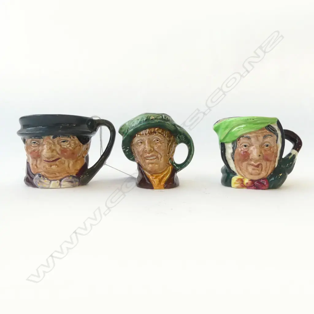 THREE ROYAL DOULTON MINIATURE TOBY JUGS ‘TONY WELLER’ ETC, H.50MM Image 1++