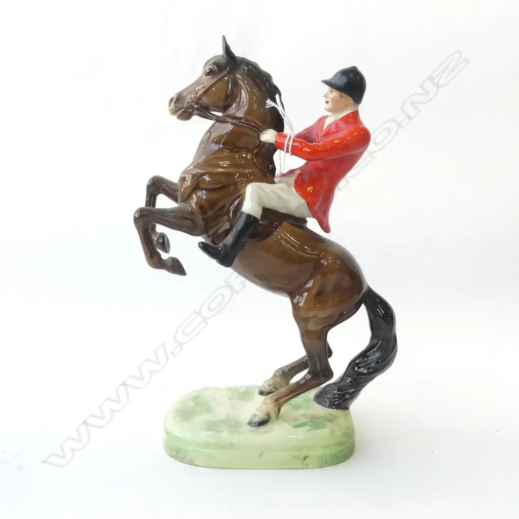 BESWICK CHINA REARING HORSE & RIDER Image 1++