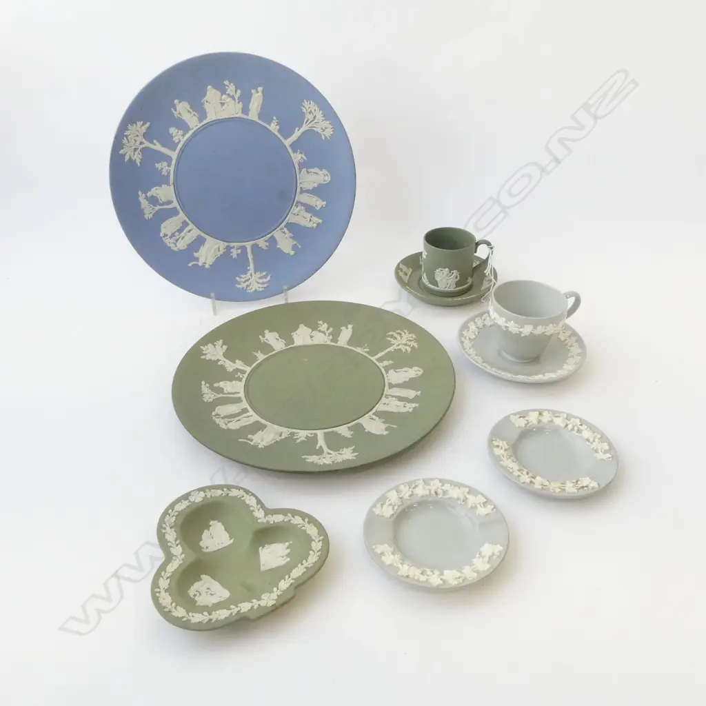 9PCS WEDGWOOD JASPERWARE & EMBOSSED QUEENS WARE Image 1++