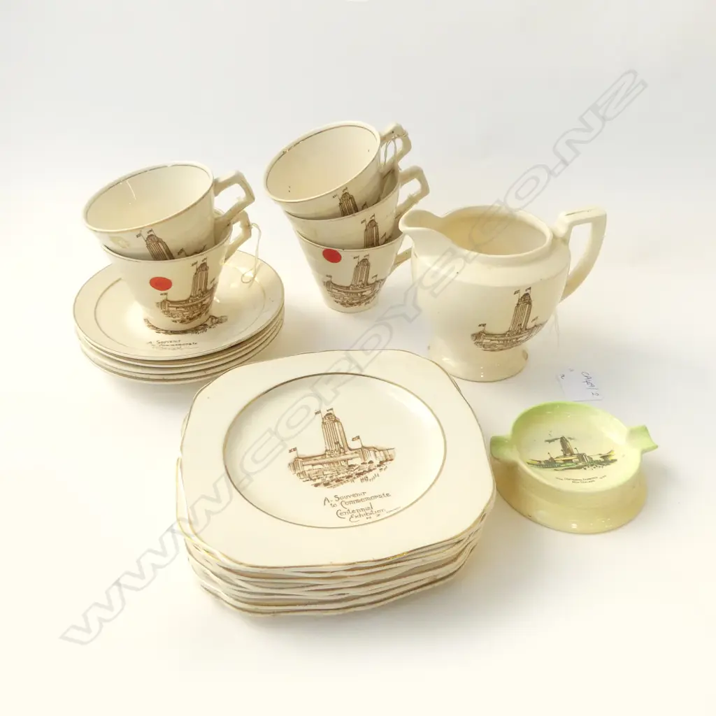 NZ 1940 CENTENNIAL EXHIB. PART TEA SET Image 1++