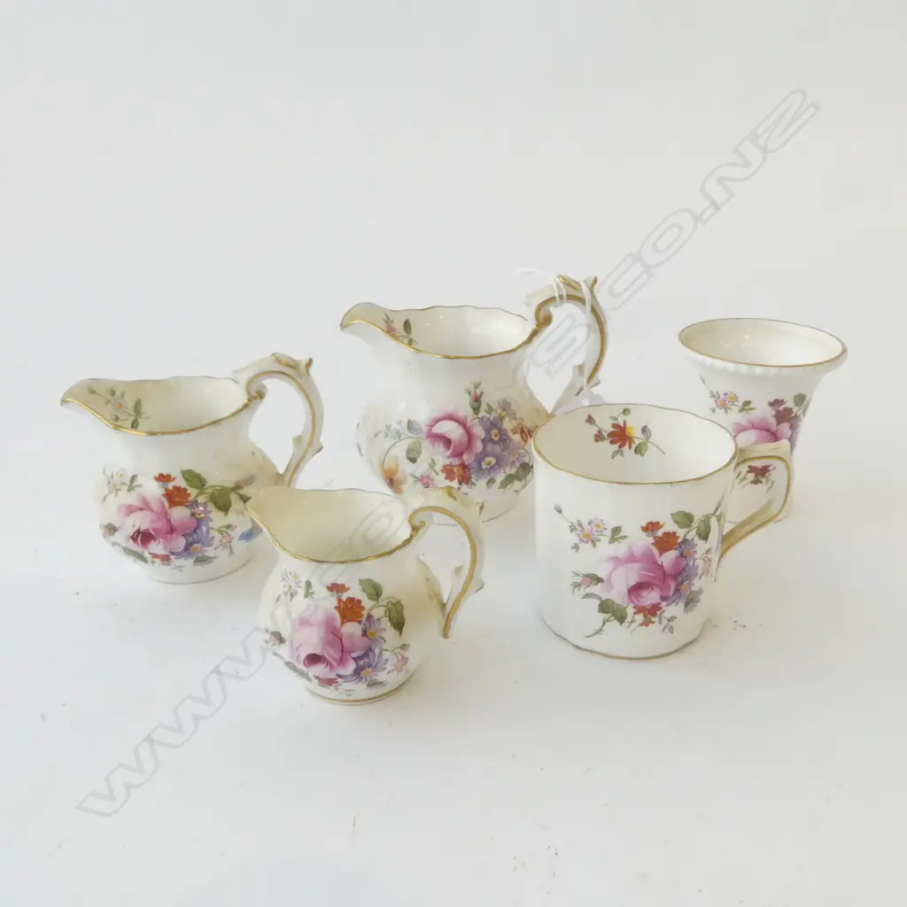 ROYAL CROWN DERBY TRIO JUGS, POSEY VASE & COFFEE CUP Image 1++