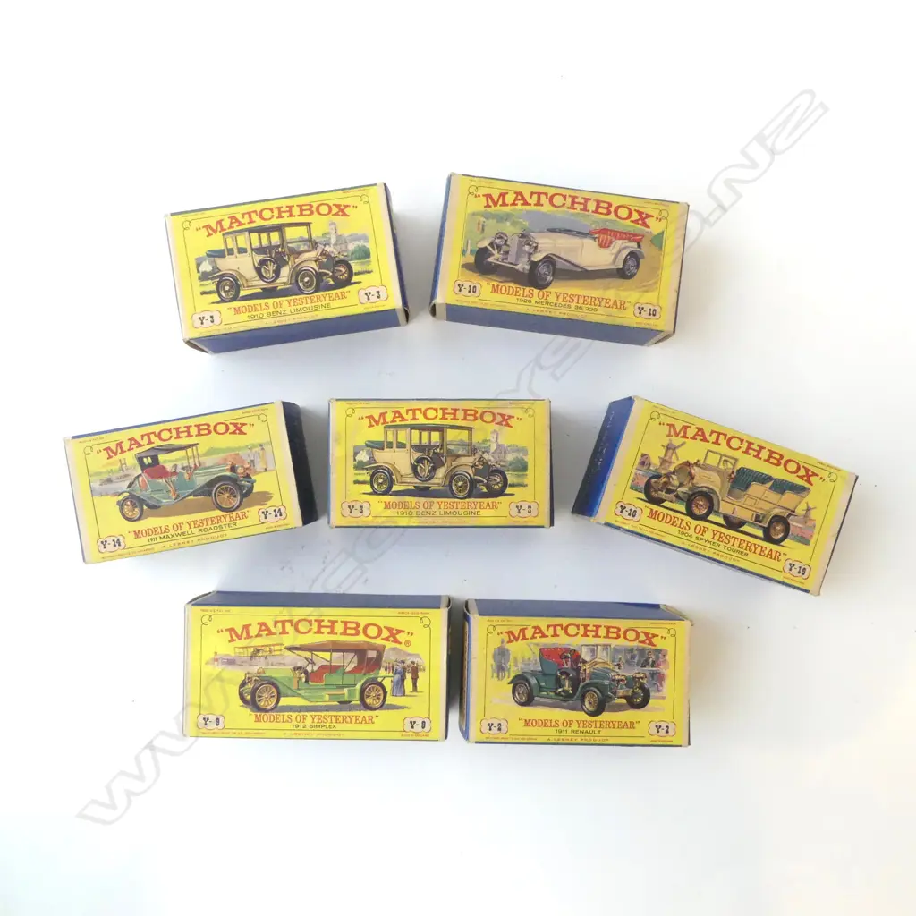 7 VINTAGE MATCHBOX LESNEY MADE IN ENGLAND MODELS OF YESTERYEAR TOYS MINT IN BOX Image 1++