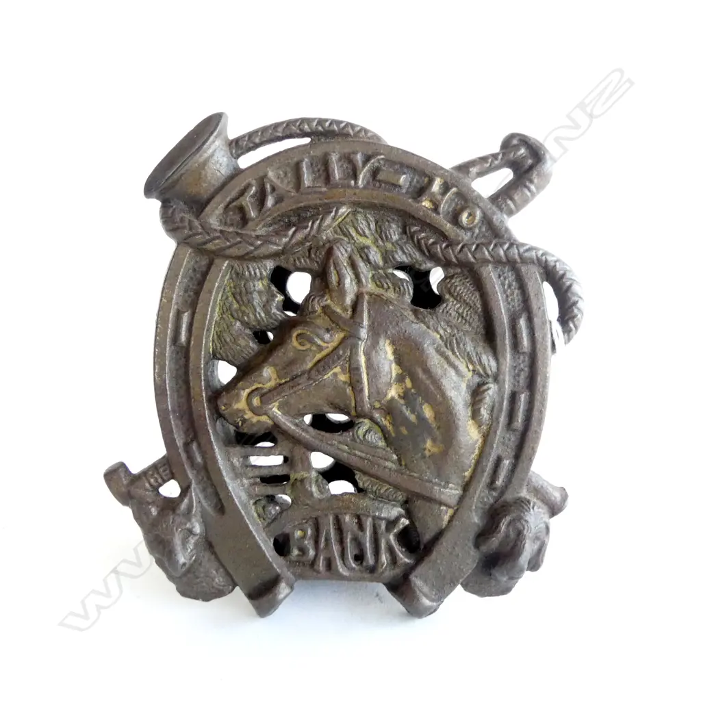 'TALLY-HO' CAST METAL MONEY BANK H.120mm Image 1++