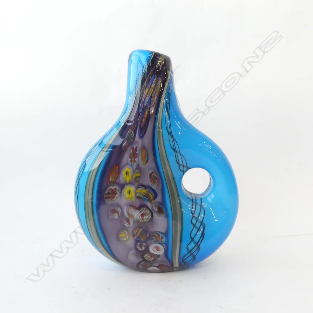 BLUE ART GLASS VASE H.310mm Image 1++