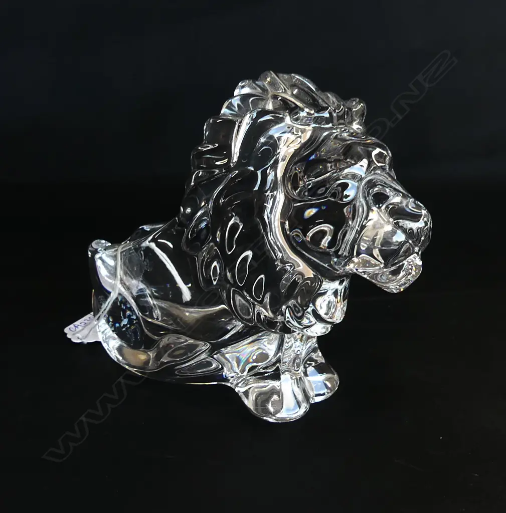 FRENCH VANNES CRYSTAL LION H.125mm Image 1++