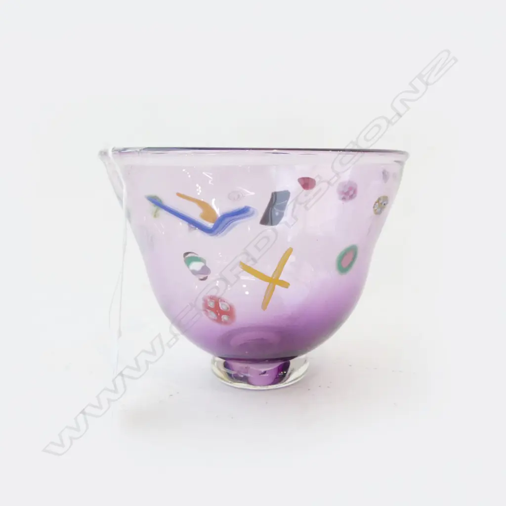 PETER VIESNIK ART GLASS BOWL, SIGNED H.120mm, 145mm dia Image 1++