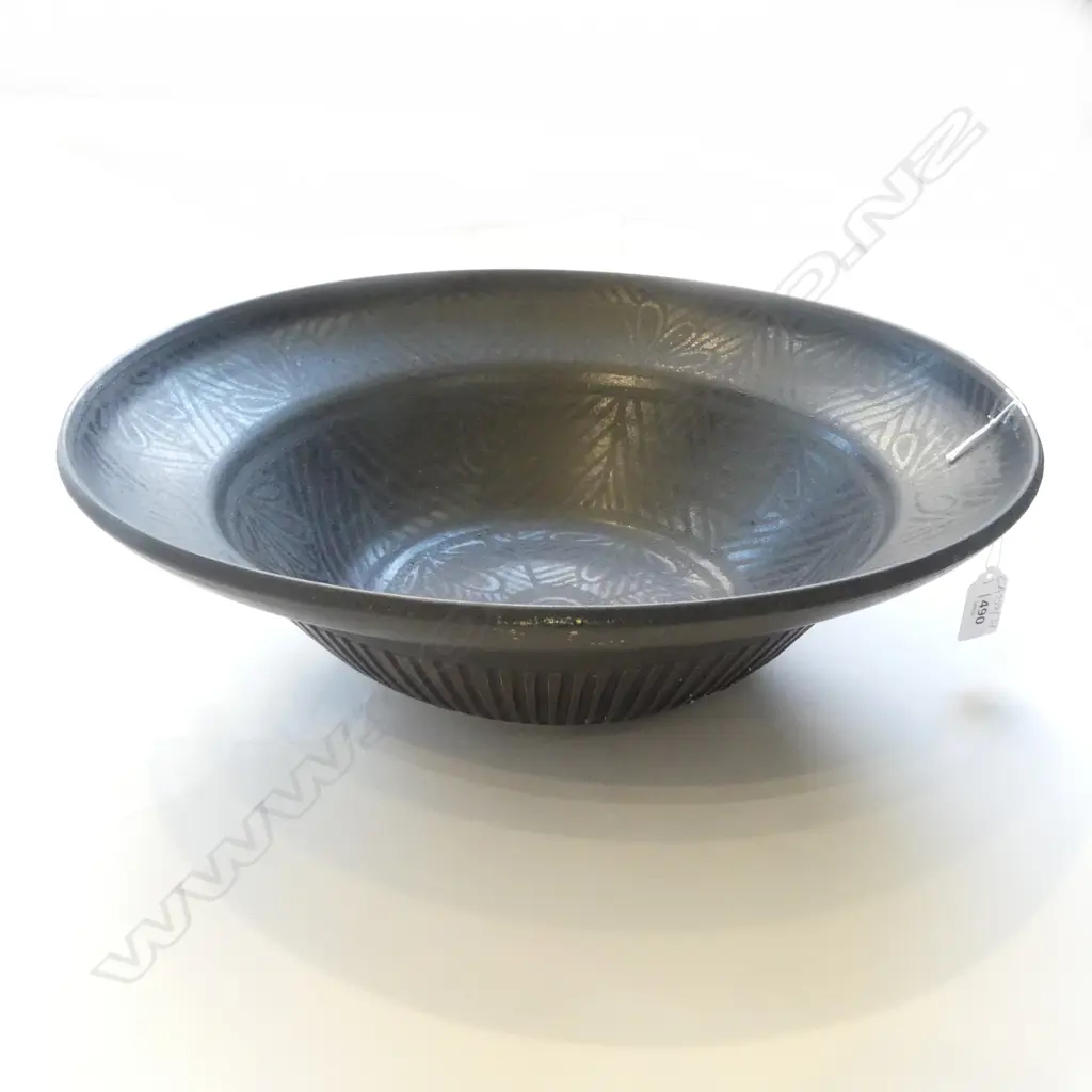 ANNEKE BORREN LG BLACK STUDIO POTTERY BOWL 390mm dia Image 1++
