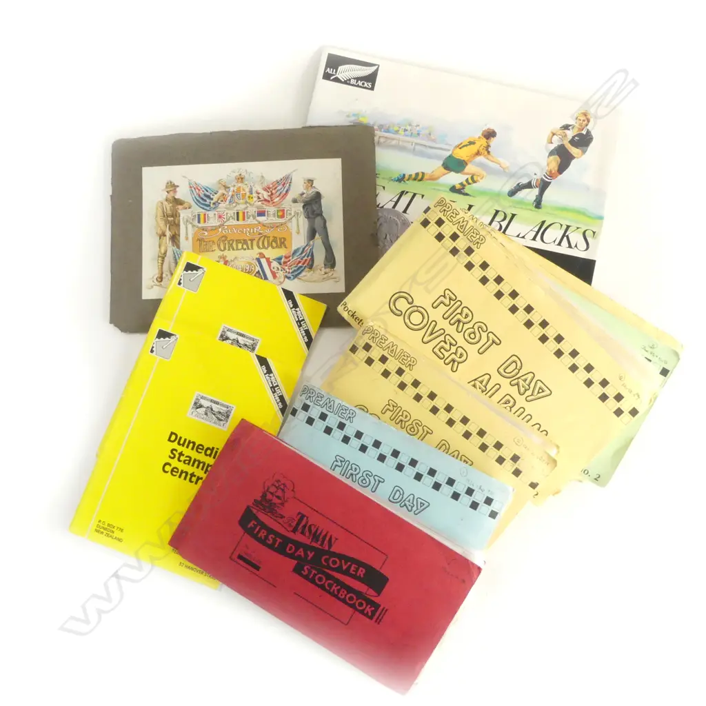 ASST NZ FIRST DAY COVERS ETC IN ALBUM & FOLDERS. Incls All Black folder coin set Image 1++