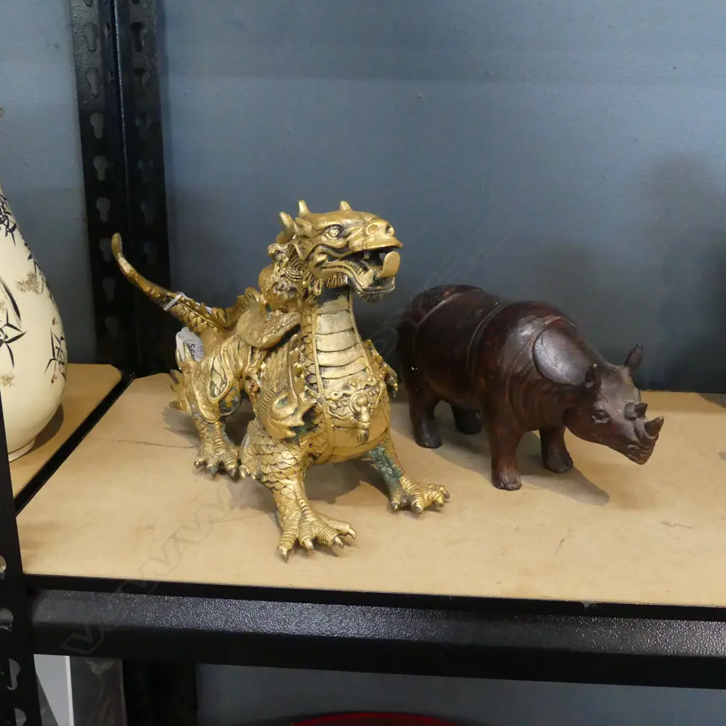 METAL RHINO & DRAGON L.300mm Image 1++