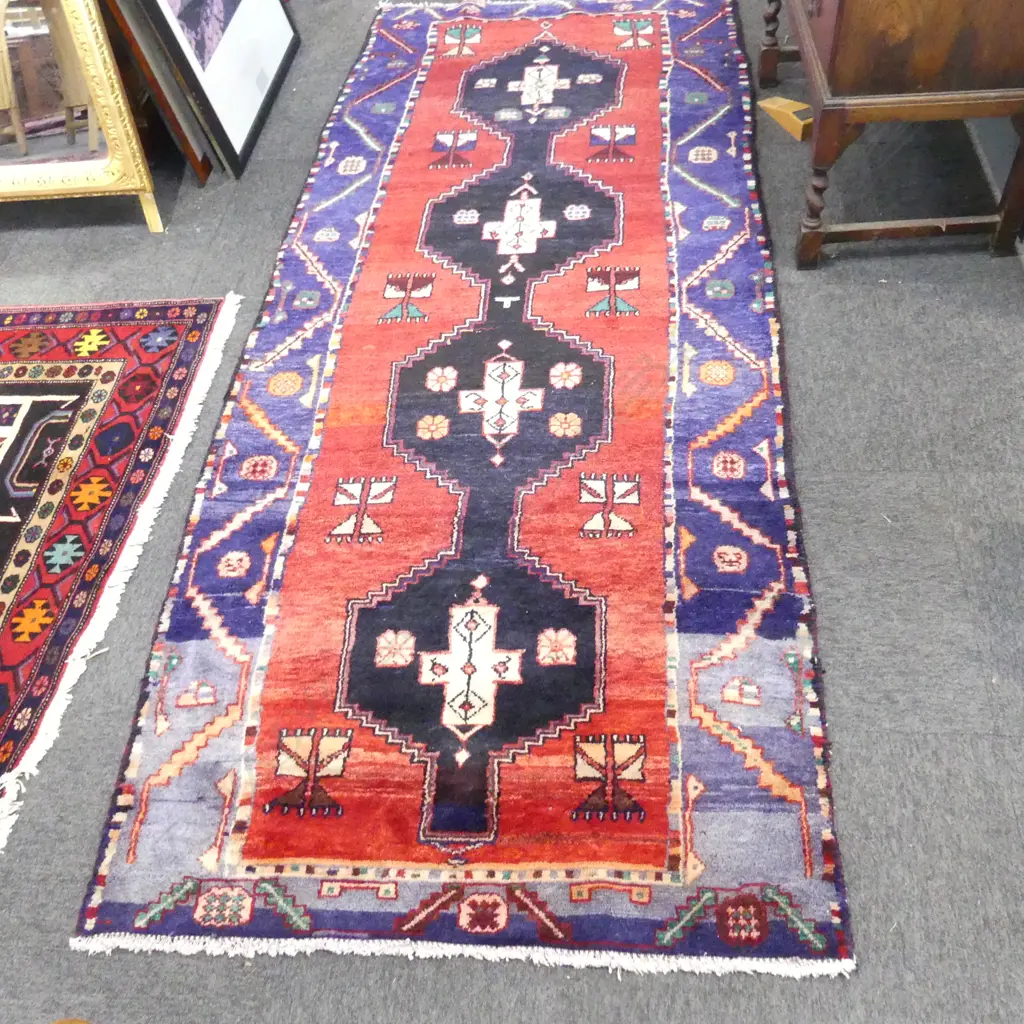 VINTAGE PERSIAN TUYSERKAN RUG, 1004 x 2620mm, some faults Image 1++