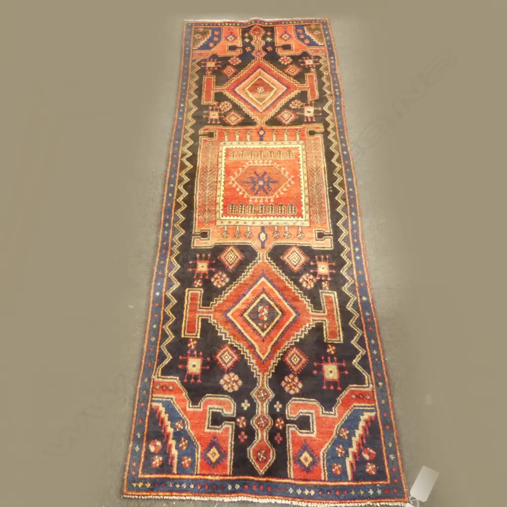 VINTAGE PERSIAN  RUNNER, 890 x 2680mm, some faults Image 1++