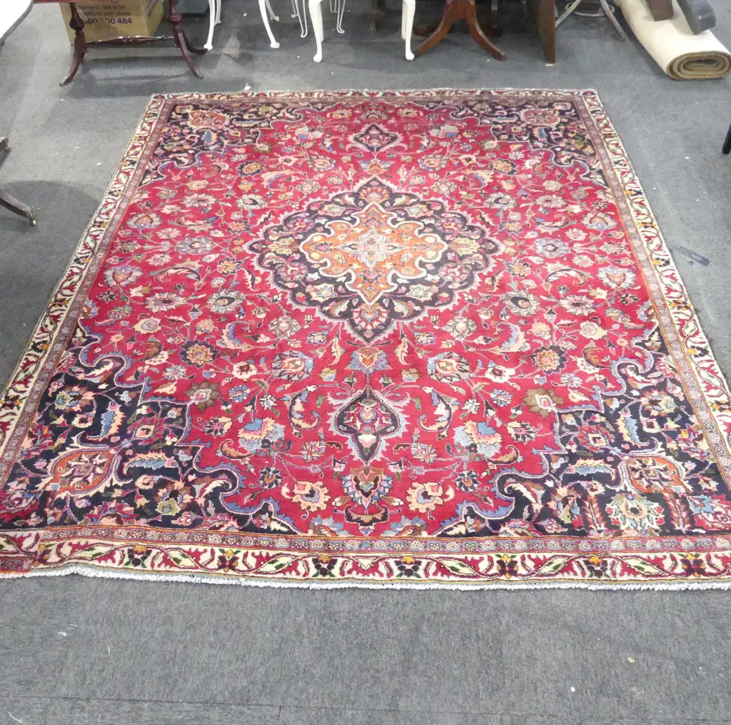 VINTAGE PERSIAN RUG, 2250 x 2700mm, some faults Image 1++