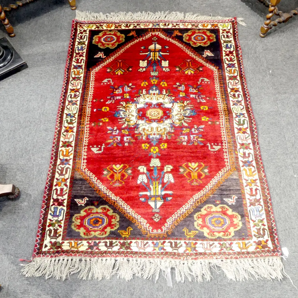 HAND KNOTTED PERSIAN SHIRAZ RUG all wool 1740 x 1230mm Image 1++