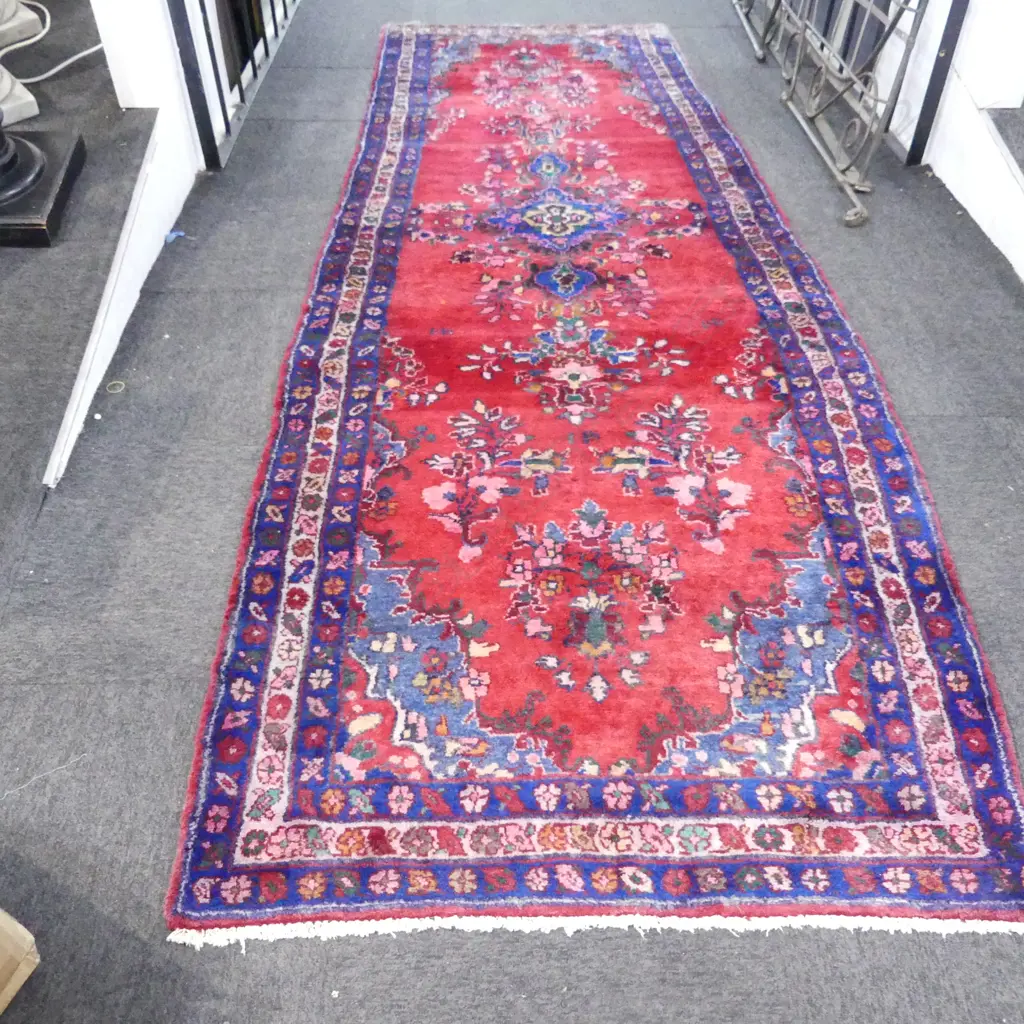 VINTAGE PERSIAN HAMADAN RUNNER, 950 x 3220mm, some faults Image 1++