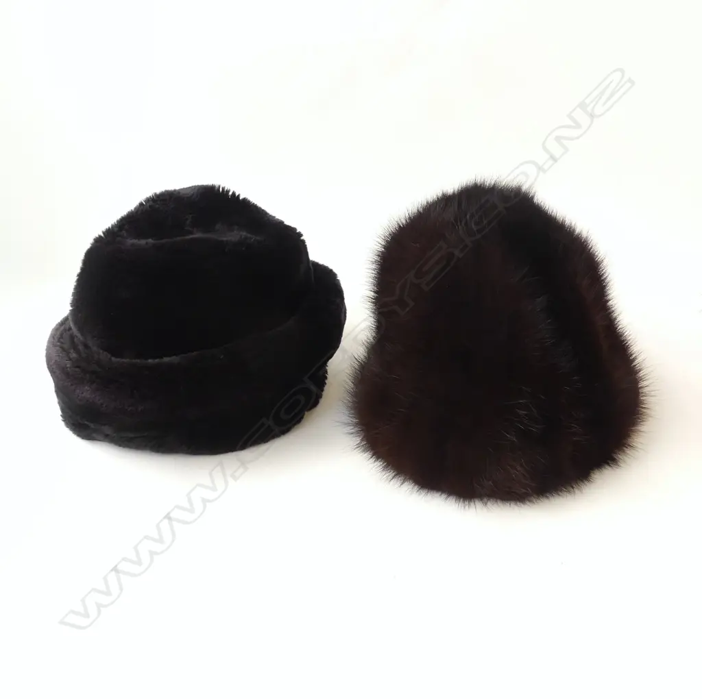 2 FUR HATS; MINK & FAUX Image 1++