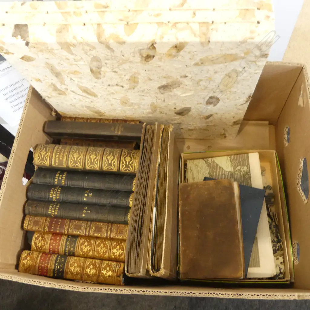 10 ANTIQUE LEATHER BOUND BOOKS, UK COIN ISSUE, EMPTY CRAFT ALBUM, PUZZLE OF BRITAIN, 2 CIGARETTE ALBUMS, 1842 MAORI BOOK Image 1++