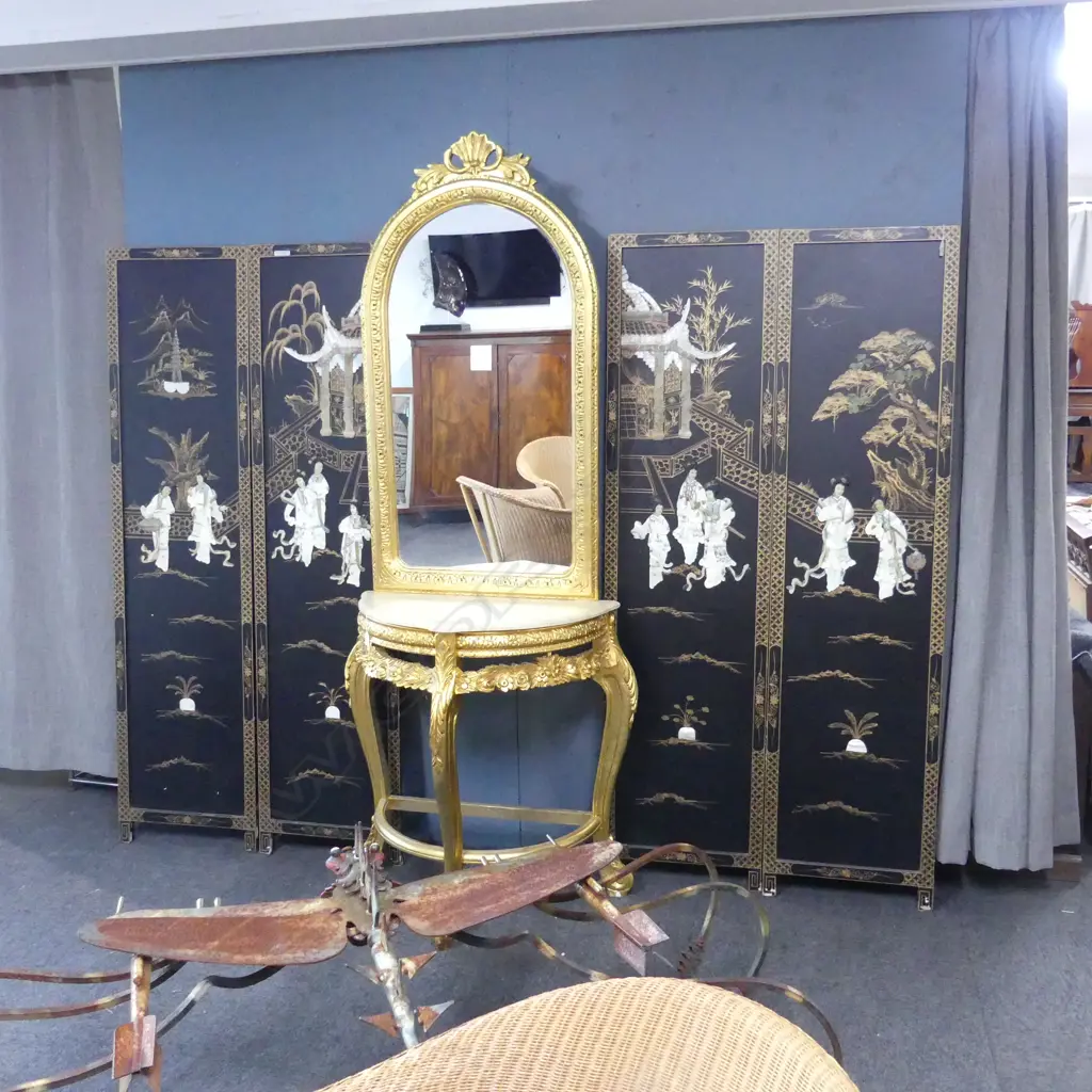 4 ORIENTAL SCREEN PANELS 1825x455mm NO HINGES Image 1++