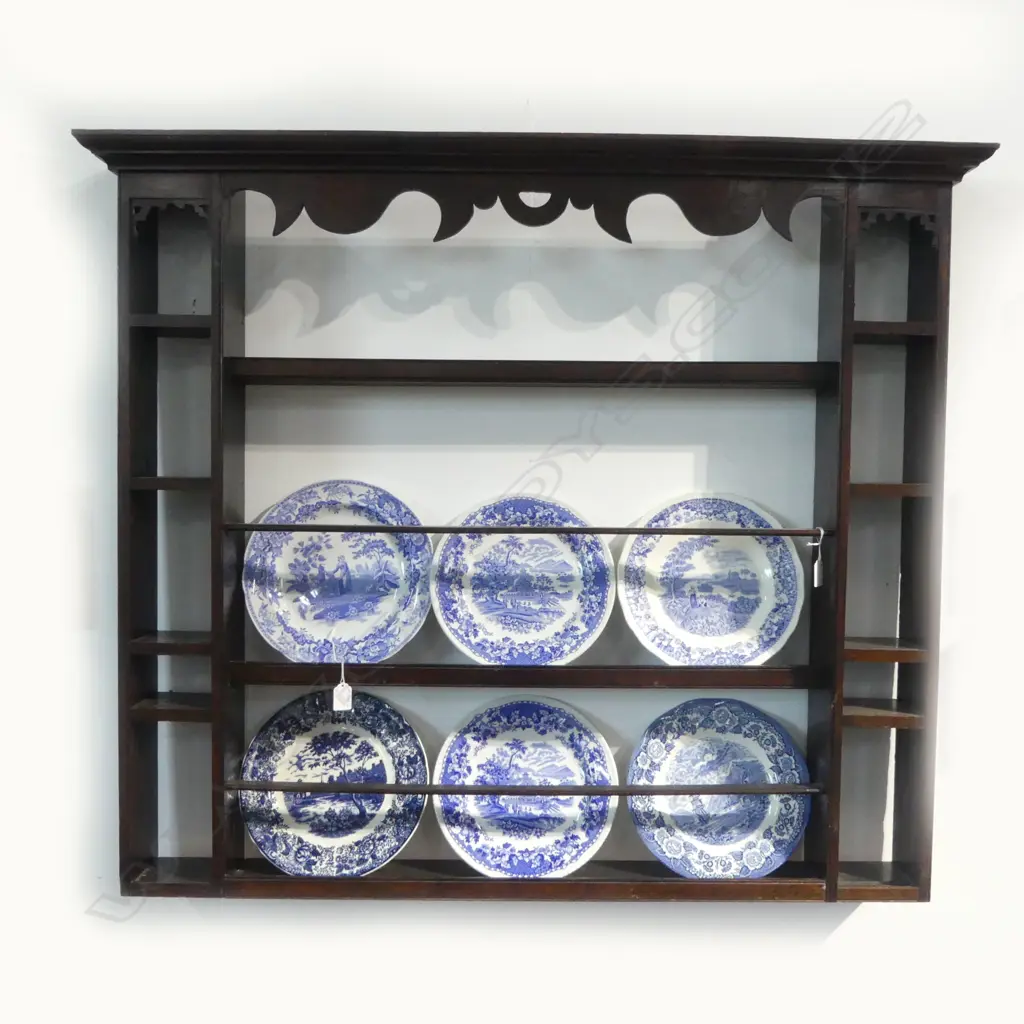 GEORGE III OAK DRESSER TOP / PLATE RACK 1145x150x975mm Image 1++