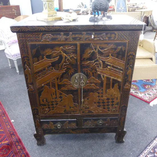 BLACK ORIENTAL CABINET 850x485x1120mm