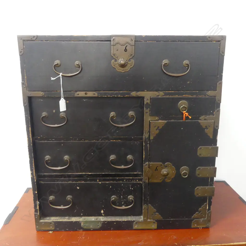 BLACK TANSU CHEST 565x305x600mm Image 1++