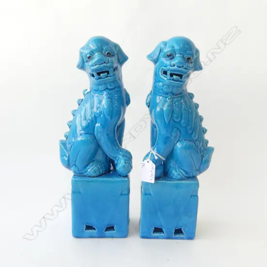 PR BLUE GLAZED FU DOGS H.315mm