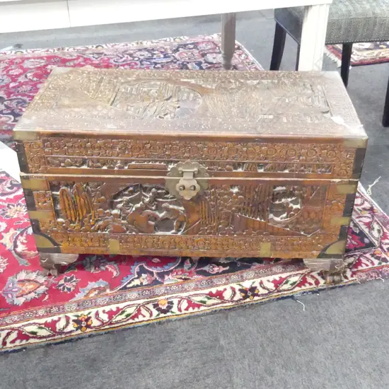 VINTAGE CHINESE SOLID CAMPHOWOOD BOX H500 L890MM