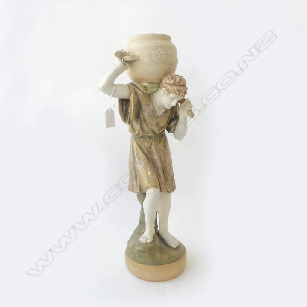 AMPHORA FIGURINE; MAN CARRYING POT H.470mm Image 1++