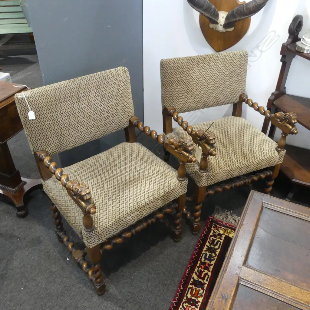 PR ARMCHAIRS w. BARLEY TWIST FRAMES Image 1++