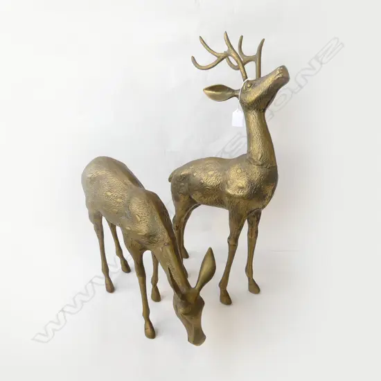 PR BRASS DEER; STAG & DOE H.600mm