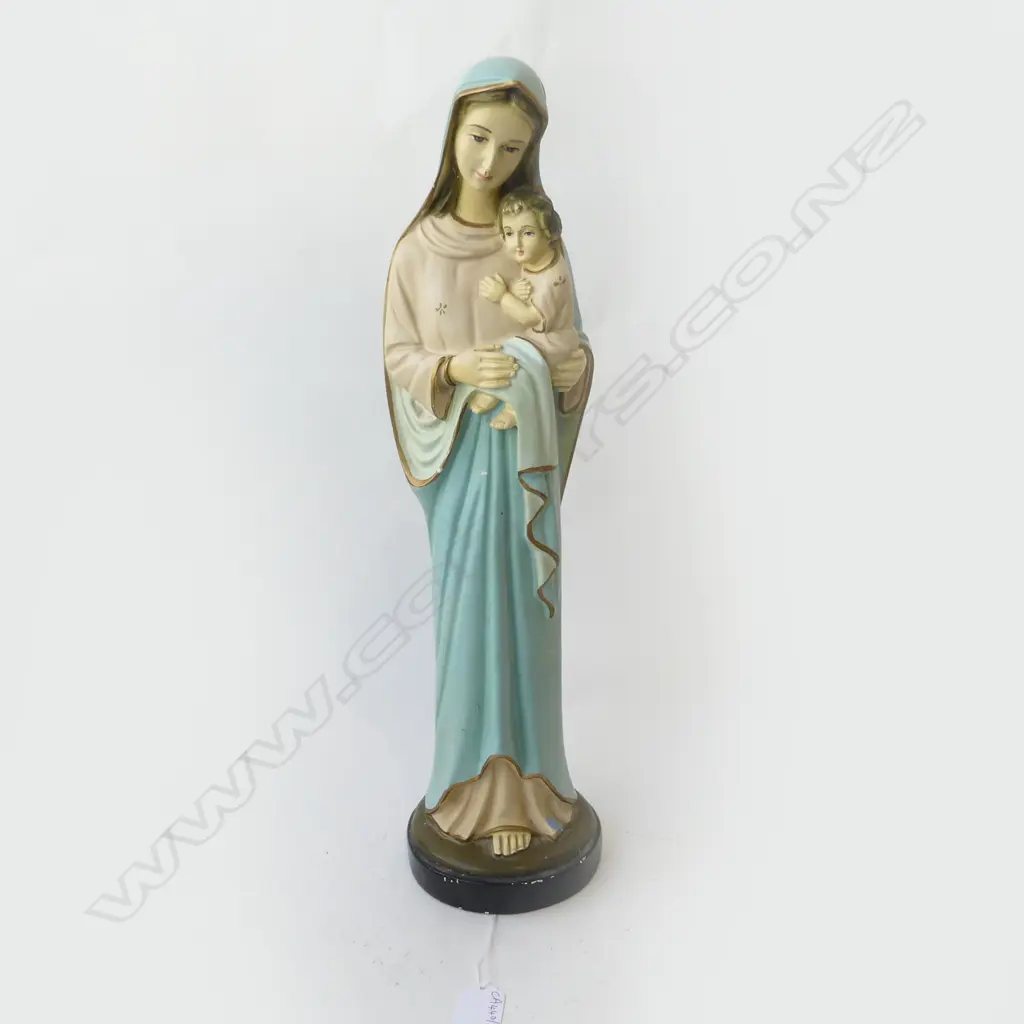 PAINTED RESIN MADONNA & CHILD H.450mm Image 1++