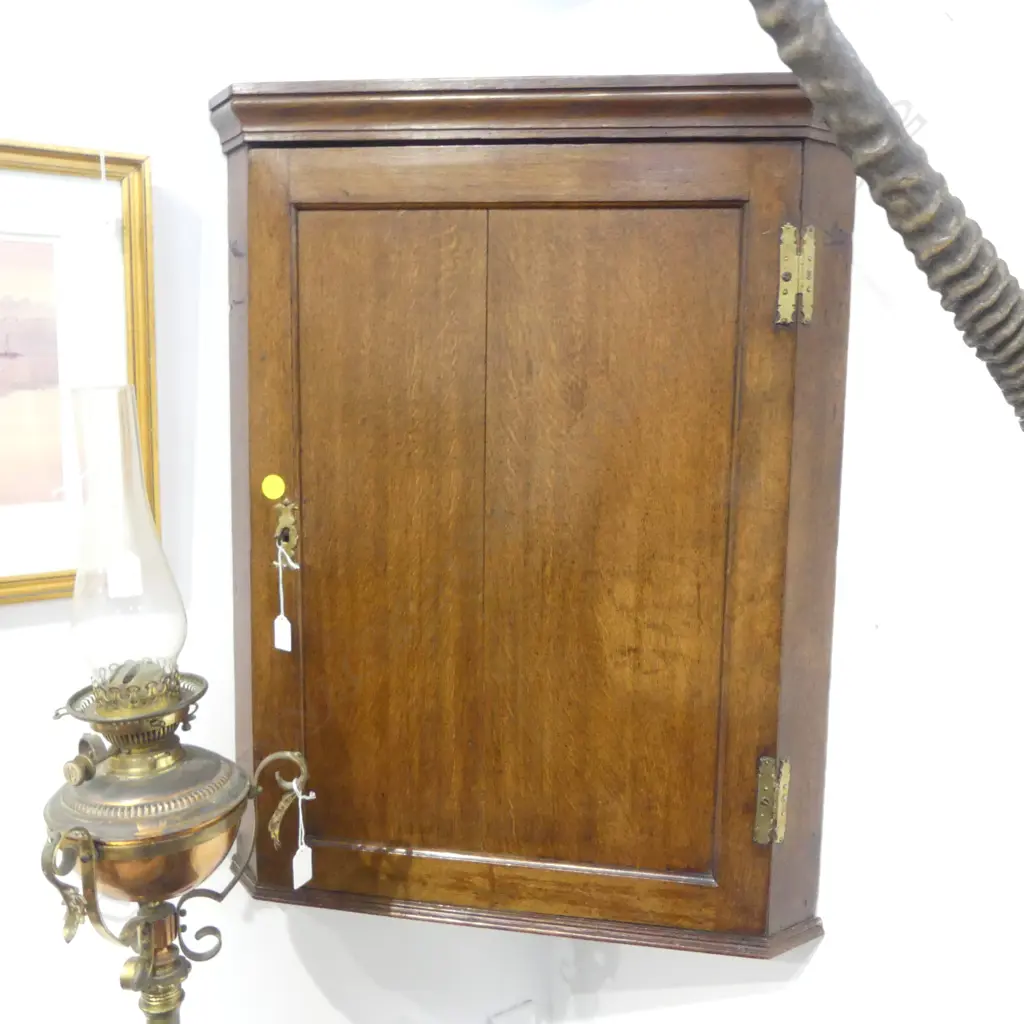 GEORGIAN OAK CORNER CABINET 460x460x850mm Image 1++