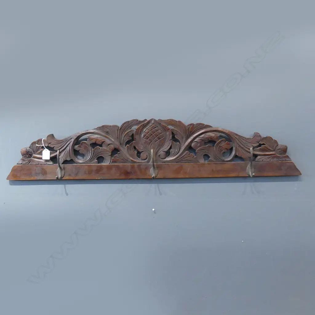CARVED WOODEN COAT HANGER W.1040mm Image 1++