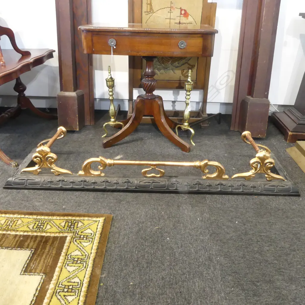 ART NOUVEAU CAST IRON & COPPER FIRE SURROUND L1330MM Image 1++