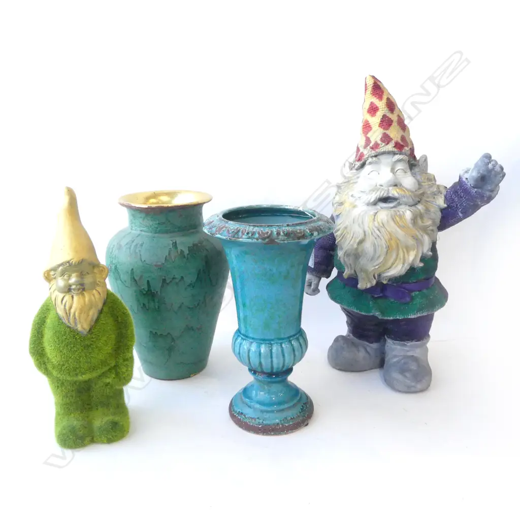 2 GNOMES H.480mm + 2 VASES Image 1++