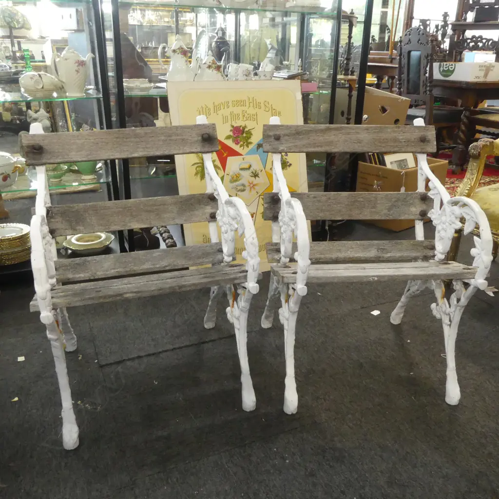 PR OUTDOOR CHAIRS; METAL BENCH ENDS Image 1++