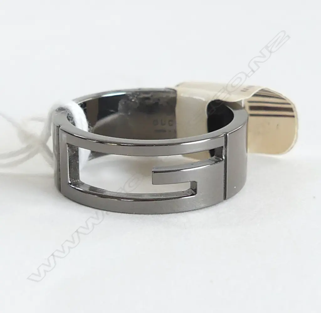 GUCCI BK SILVER RING , NEW, SIZE R Image 1++