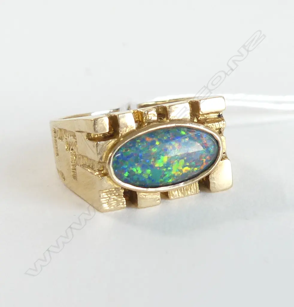 9CT (TESTED as 9CT) TRIPLEX OPAL RING 9.2gms SIZE R Image 1++