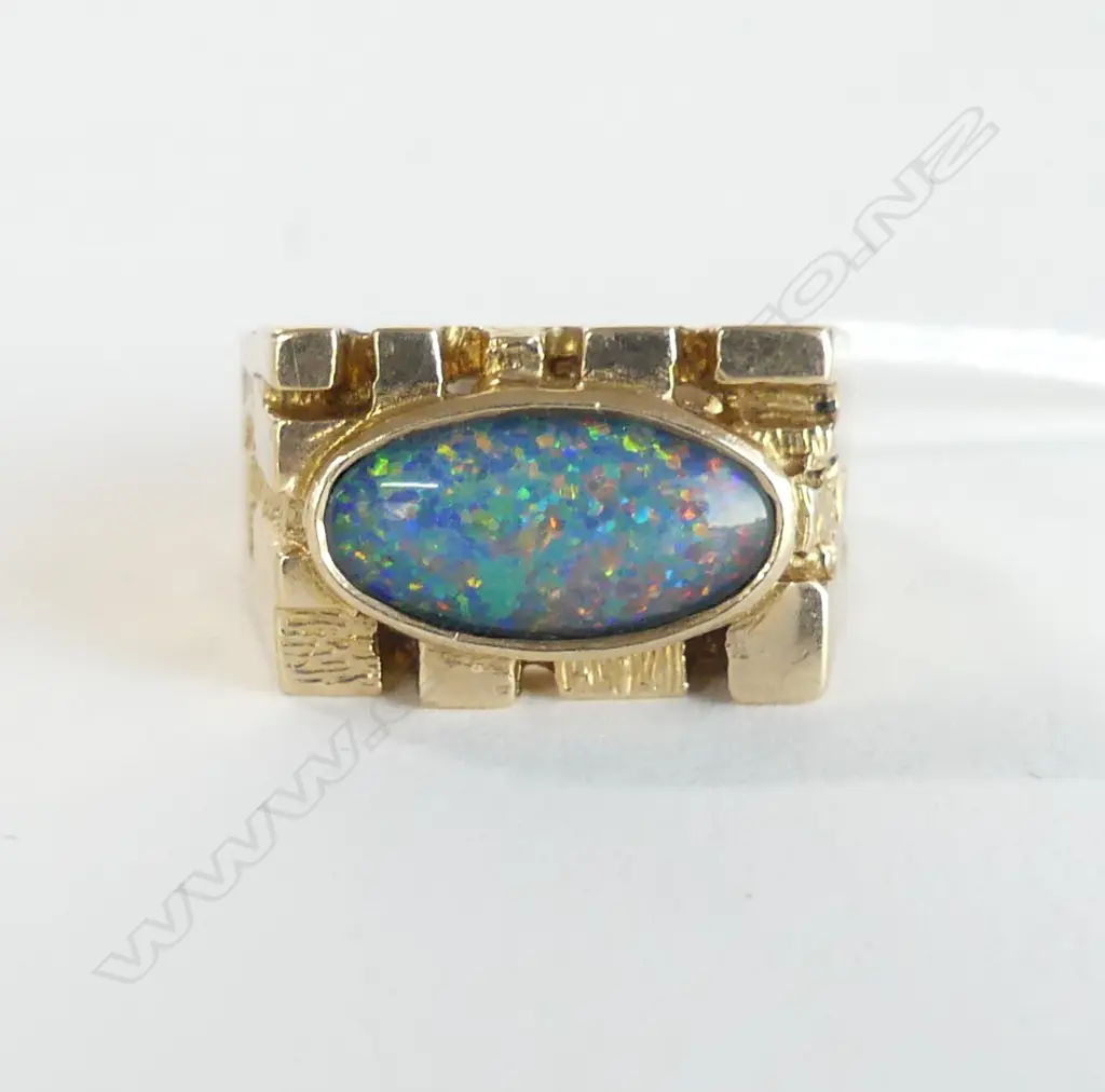 9CT (TESTED as 9CT) TRIPLEX OPAL RING 9.2gms SIZE R Image 1++