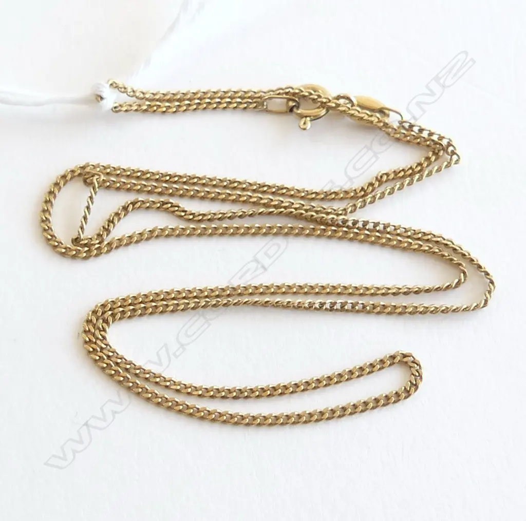 9ct YELLOW GOLD FINE LINK NECK CHAIN L.440mm 2.35gms Image 1++