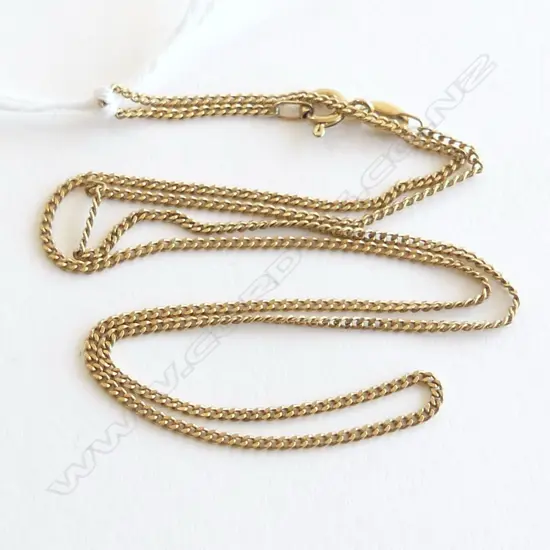 9ct YELLOW GOLD FINE LINK NECK CHAIN L.440mm 2.35gms