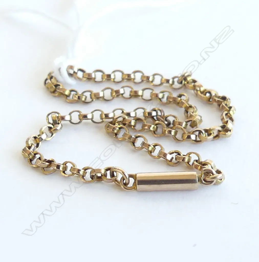 9ct YELLOW GOLD BRACELET tube type clasp 1.74gms Image 1++