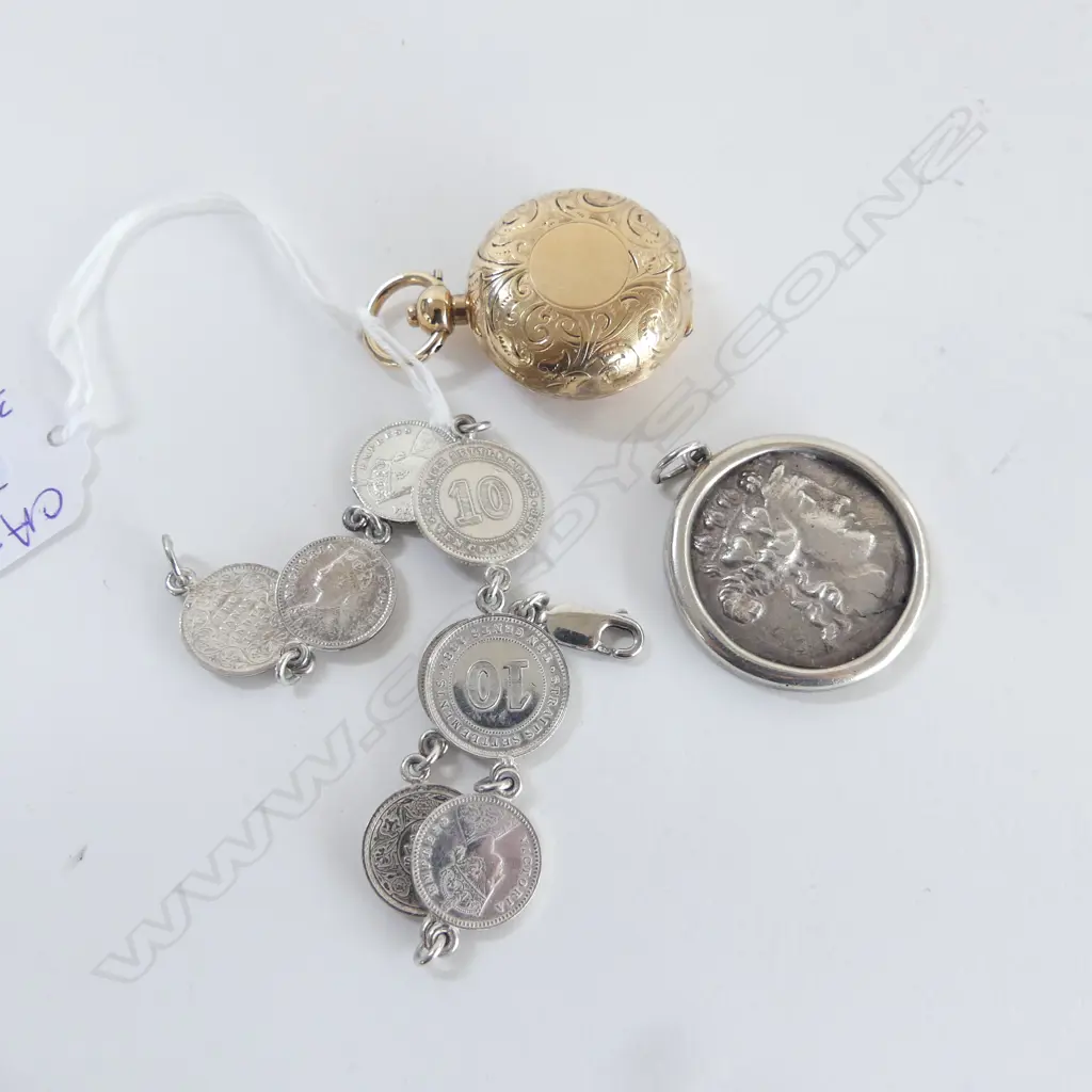 GP SOVEREIGN CASE, GREEK PENDANT, COIN BRACELET Image 1++