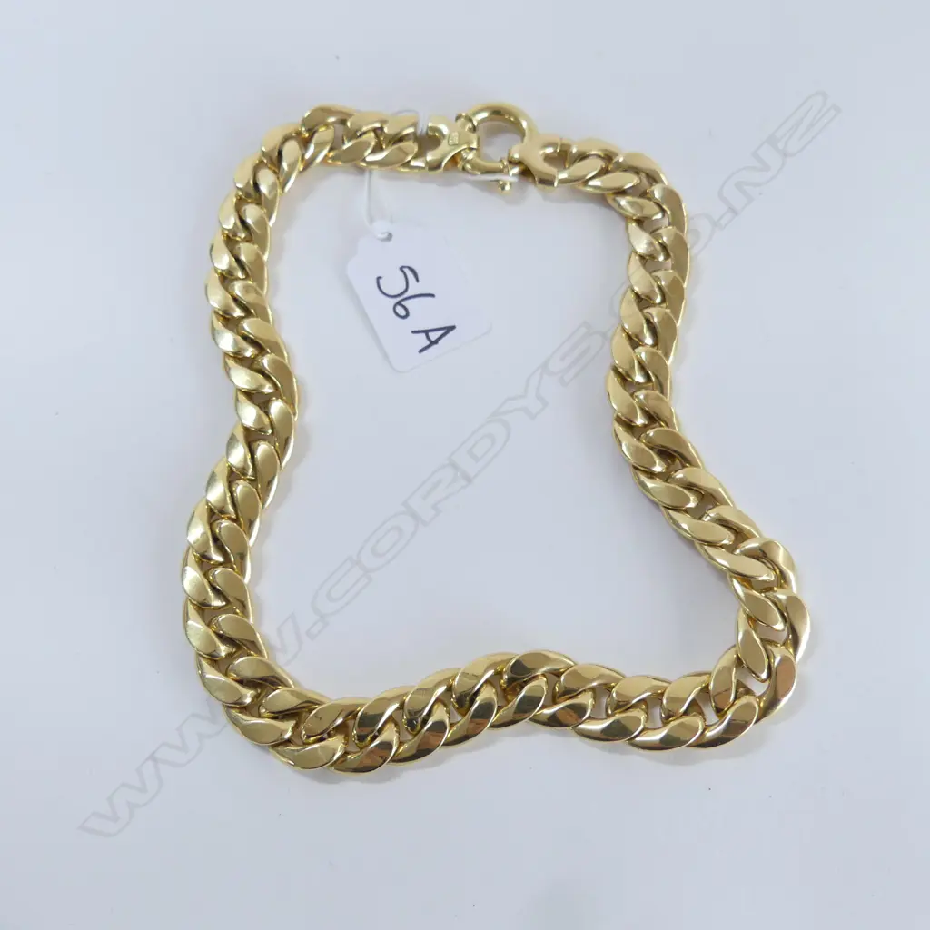 18ct YELLOW GOLD HOLLOW LGE LINK NECKLACE  probably Italian 77.77gms. Image 1++